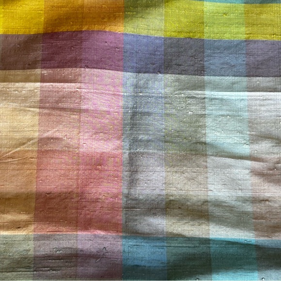 Stunning Thai Pastel Rainbow Raw Silk Tablecloth LNC - Picture 9 of 9
